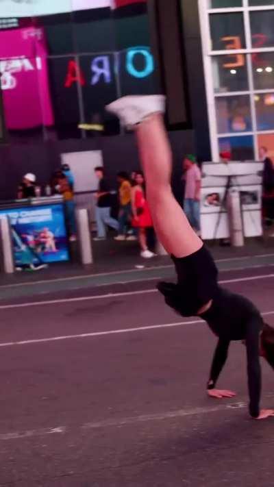 Rachel| Doing Flips around Time Square| IG| August 2023