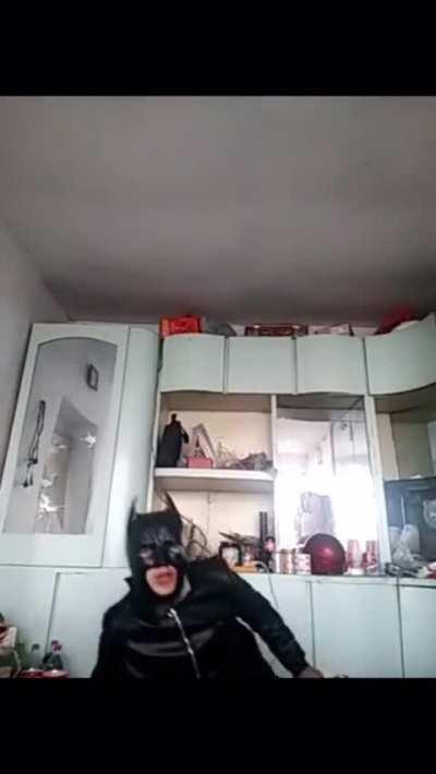 If he got lucky, his vocal cords got burnt and now he even SOUNDS like Batman!!