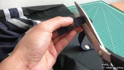 [ART] making a rain coat out of broken umbrellas after TYPHOON