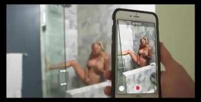 Spying on stepmom in the shower