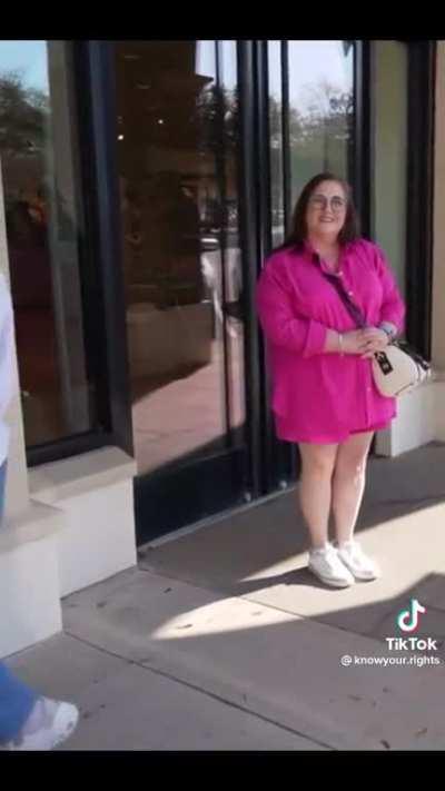 To get someone arrested for video taping on a public sidewalk