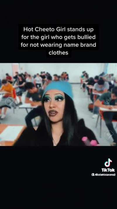 Girl acts out a completely made up, revenge fantasy high school scenario