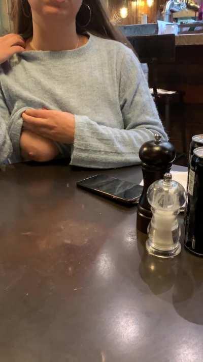 I was so shy to flash my boobies this time [gif]