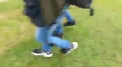 Bolsonaristas agridem policiais em ato golpista em Brasília.