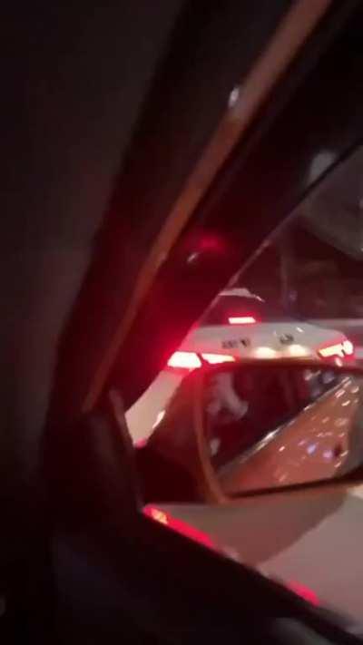 Taxi cab customer freak out.