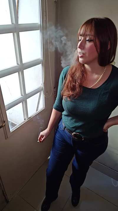 Two slow drags, one soft voice 💋
Smoke curls around me as I speak to you...