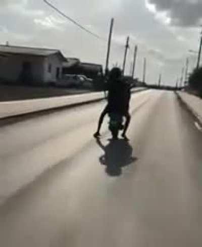 Don’t do a wheelie in flip flops