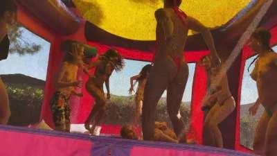 Bounce house with friends.