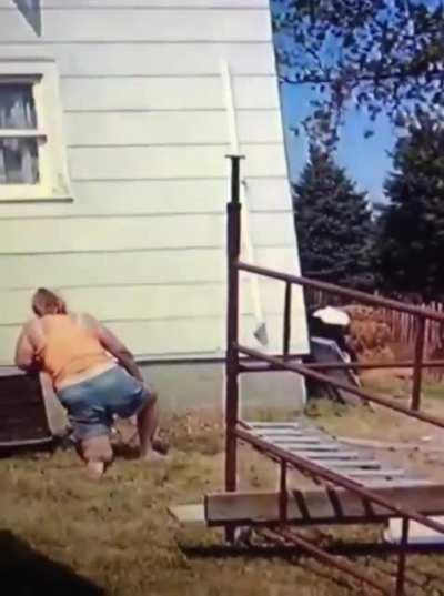 WCGW climbing on an unstable ladder