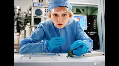 Unseen footage of Rose in the cleanroom (barefoot)