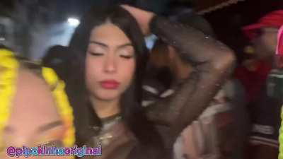 Brazilian black girl shows tongue and kisses White friend 