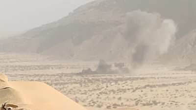 Saudi-backed Yemeni army targets Houthi positions with artillery and injures a Houthi fighter with a Yemeni sniper in the southern Marib front (January 2025)