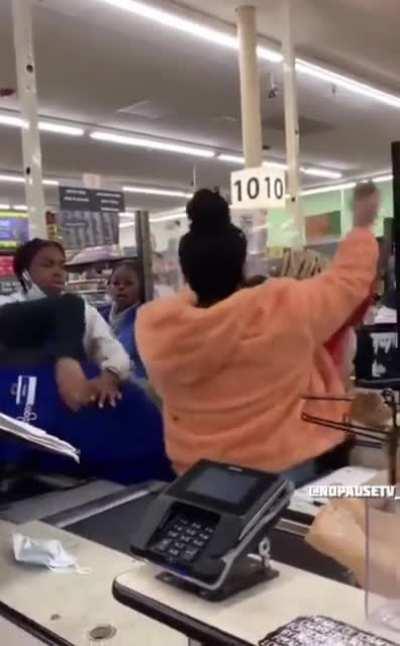 Cashier is Attacked at Her Register by the Sibling of an Alleged Coworker