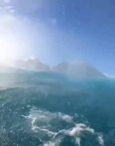 Entire ocean folding over in Tahiti