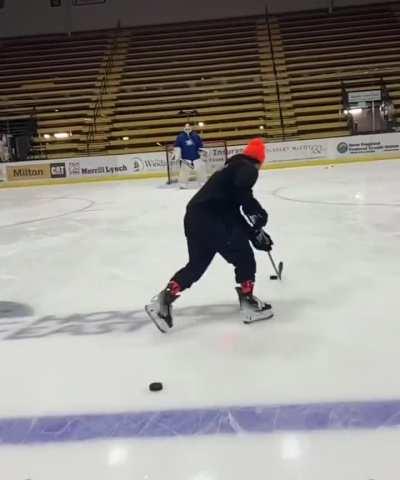 The way this person scores a goal