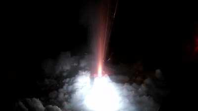 My homemade sugar rocket motor with a concrete nozzle. Any advice for improvement, over/under expansion? Anything is great.