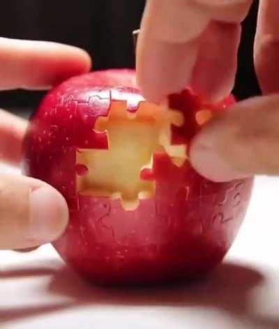 A creative art using an apple