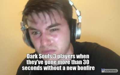 The run to the next bonfire after Dragonslayer Armour almost killed me