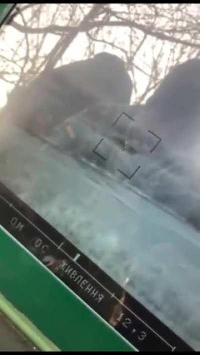 Ukraine's 128th Mountain Assault Brigade destroy a BMP using a long range Stugna-P strike