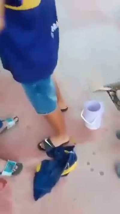 ⚽ fan sets his arm on fire while burning a rival club's shirt