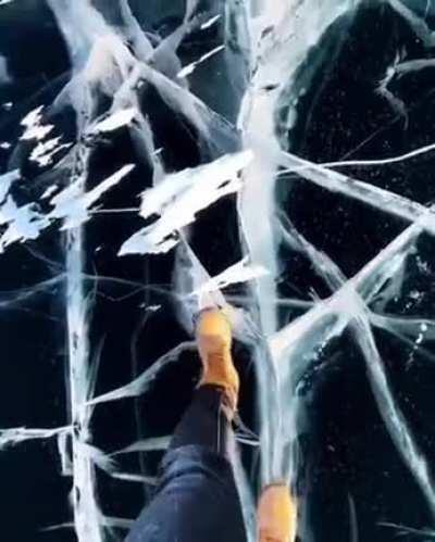 Walking on frozen abyss