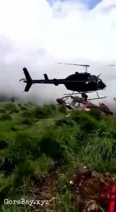 Man sliced by helicopter in a rescue attempt 🚁