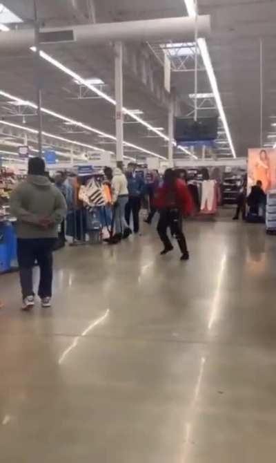 Guy with knife gets a smack down from customer at Walmart in SC