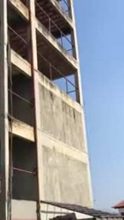 Flying Human hits pillar