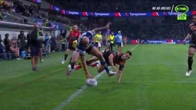 Blake Ferguson's incredible grounding in a no-try play