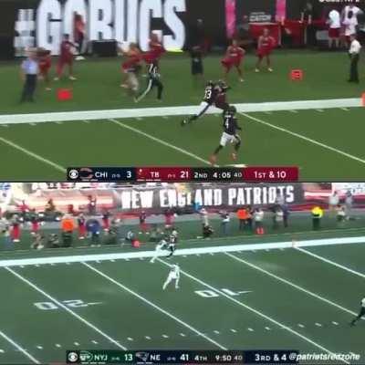 Mac Jones and Brady had the same throw today.