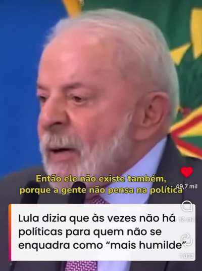 Presidente Lula falando sobre a importância de políticas para trabalhadores de renda média: