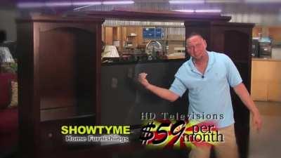 Showtyme home furnishing's t.v. ad did your babymom put you out and can only afford $69 a month for a bed set no problem