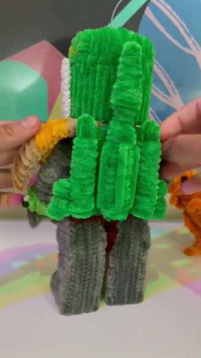Made a Lego Boba Fett minifigure out of pipe cleaners