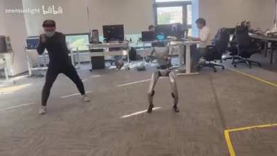 Human motion capture teleoperated robot exactly like Real Steel!