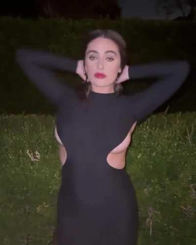 Showing off her look 