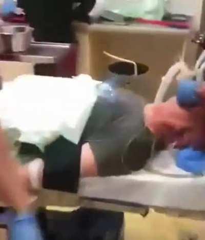 Balls stuck in a ring.