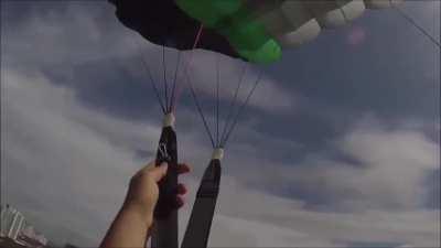 WCGW base jumping above train tracks.