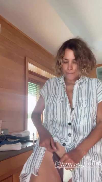 Halle putting her patch - IG August 2025
