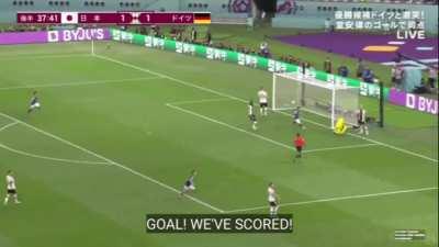 Japan's comeback goal vs Germany with Japanese subbed commentary and anime music