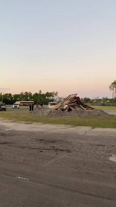 To safely start a school bonfire.