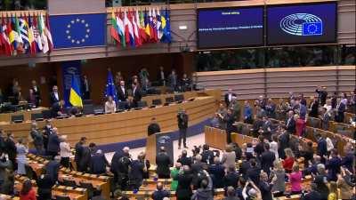 President Zelensky Almost brought to tears in the EU Parliament