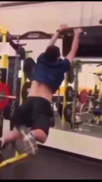 to parkour in the gym.