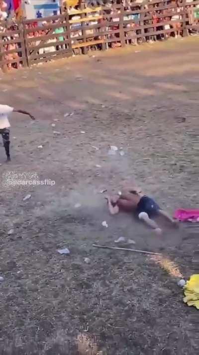 Bull Vs Man Headbutt