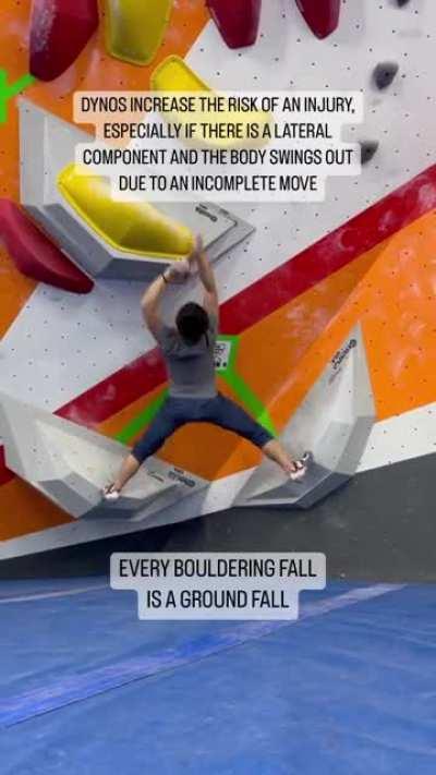 Indoor rock climber's foot completely rips off