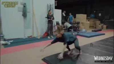 Emma doing her own stunts