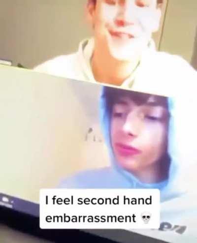 The instant change in expression when he realized the joke bombed is almost too much