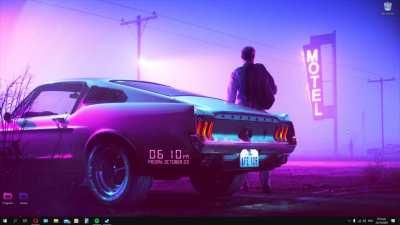Neon Pink and Blue Mustang Theme w/ Audio Visualizer