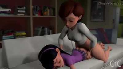 Helen Parr sleeping sex with Violet Parr - The Incredibles