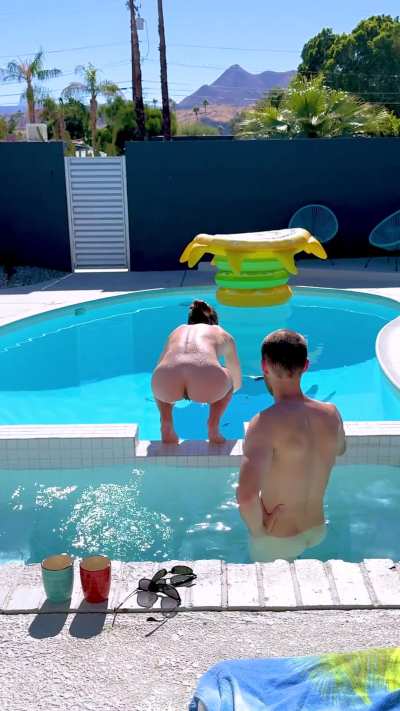 Taking a dip to cool off