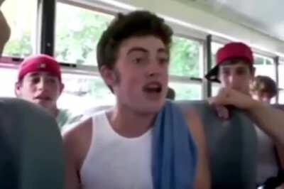 Young Mac Miller freestyling on a school bus